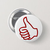 Duim omhoog hand ronde button 5,7 cm (Voorkant /achterkant)