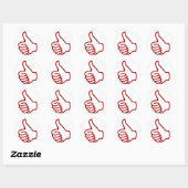 Duim omhoog hand ronde sticker (Vel)