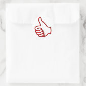 Duim omhoog hand ronde sticker (Tas)