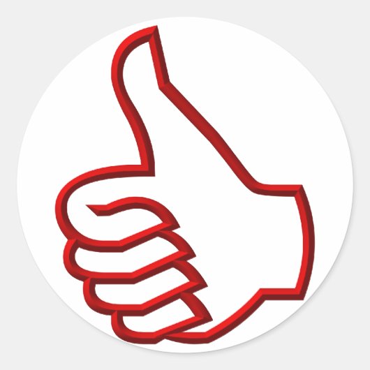 Duim omhoog hand ronde sticker (Voorkant)