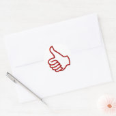 Duim omhoog hand ronde sticker (Envelop)