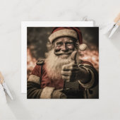 Duim Omhoog Kerstman Enkelzijdige Kaart (Voorkant / Achterkant in situ)