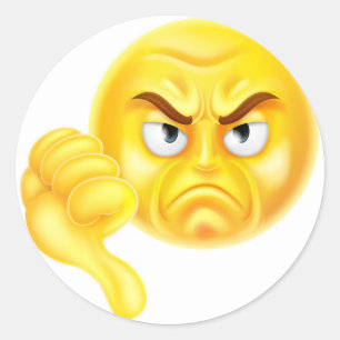 Duim omlaag Emoji Ronde Sticker