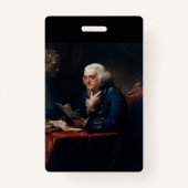 Duim portret, Benjamin Franklin Founding Father Badge (Achterkant)