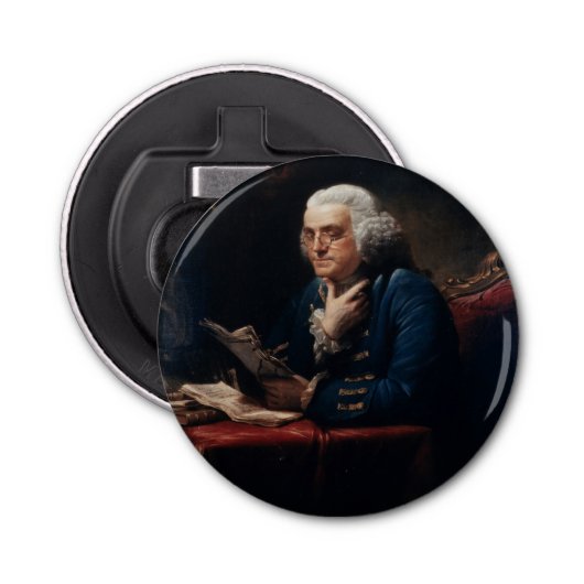 Duim portret, Benjamin Franklin Founding Father Button Flesopener (Voorkant)
