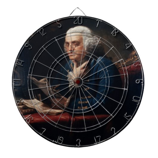 Duim portret, Benjamin Franklin Founding Father Dartbord (Voorkant)