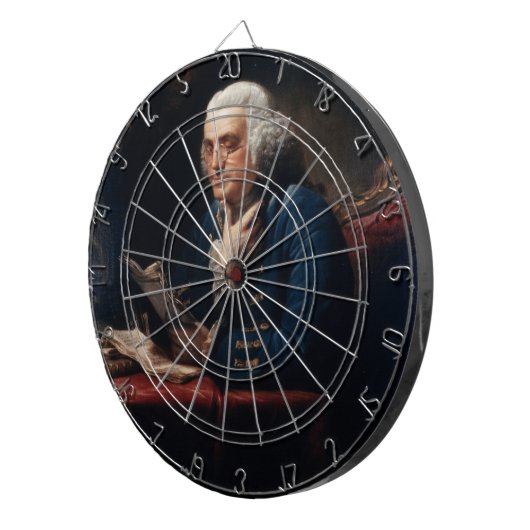 Duim portret, Benjamin Franklin Founding Father Dartbord (Voorkant Rechts)