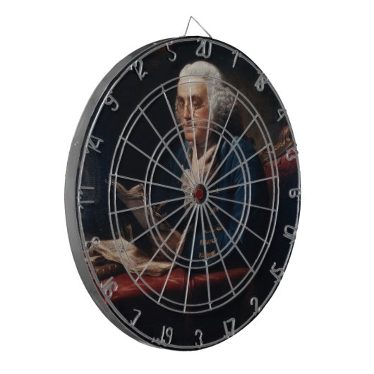Duim portret, Benjamin Franklin Founding Father Dartbord (Voorkant Links)