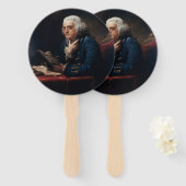 Duim portret, Benjamin Franklin Founding Father Handwaaier (Voorkant en achterkant)