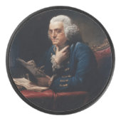 Duim portret, Benjamin Franklin Founding Father Hockey Puck (Voorkant)