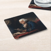 Duim portret, Benjamin Franklin Founding Father Kartonnen Onderzetters (Schuin)