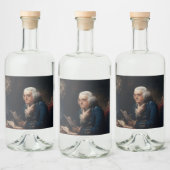 Duim portret, Benjamin Franklin Founding Father Likeurfles Etiket (Flessen)