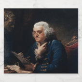 Duim portret, Benjamin Franklin Founding Father Likeurfles Etiket (Enkel label)