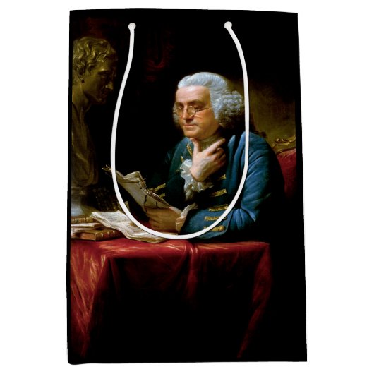 Duim portret, Benjamin Franklin Founding Father Medium Cadeauzakje (Voorkant)