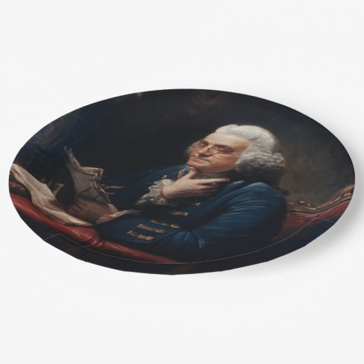 Duim portret, Benjamin Franklin Founding Father Papieren Bordje (Gekanteld)