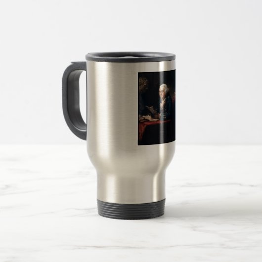 Duim portret, Benjamin Franklin Founding Father Reisbeker (Voorkant links)