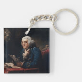 Duim portret, Benjamin Franklin Founding Father Sleutelhanger (Achterkant)