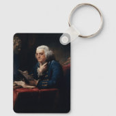 Duim portret, Benjamin Franklin Founding Father Sleutelhanger (Achterkant)