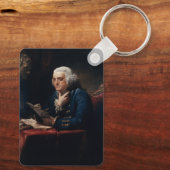 Duim portret, Benjamin Franklin Founding Father Sleutelhanger (Achterkant)