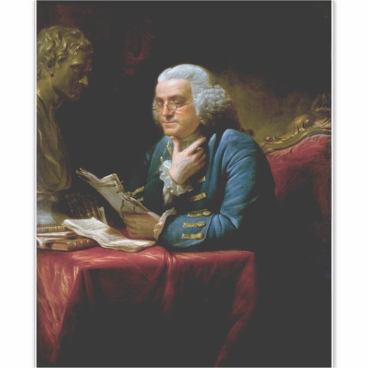Duim portret, Benjamin Franklin Founding Father Sticker (Voorkant)
