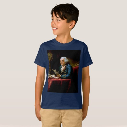Duim portret, Benjamin Franklin Founding Father T-shirt (Voorkant volledig)