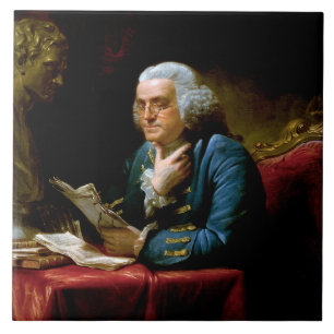Duim portret, Benjamin Franklin Founding Father Tegeltje