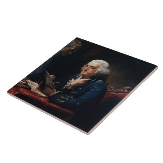 Duim portret, Benjamin Franklin Founding Father Tegeltje (Zijkant)