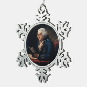 Duim portret, Benjamin Franklin Founding Father Tin Sneeuwvlok Ornament (Rechts)