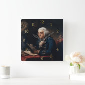 Duim portret, Benjamin Franklin Founding Father Vierkante Klok (Huis)