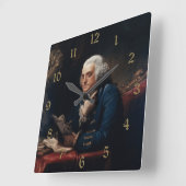 Duim portret, Benjamin Franklin Founding Father Vierkante Klok (Hoek)