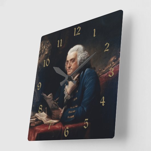 Duim portret, Benjamin Franklin Founding Father Vierkante Klok (Hoek)