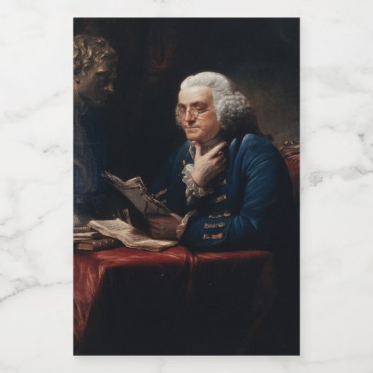 Duim portret, Benjamin Franklin Founding Father Voedselcontainer Etiket (Enkel label)