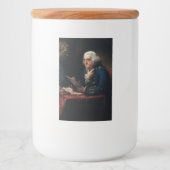Duim portret, Benjamin Franklin Founding Father Voedselcontainer Etiket (Voorkant)