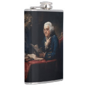 Duim Portret Benjamin Franklin in het Witte Huis  Heupfles (Rechts)