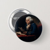 Duim Portret Benjamin Franklin in het Witte Huis Ronde Button 5,7 Cm (Voorkant /achterkant)