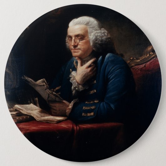 Duim Portret Benjamin Franklin in het Witte Huis Ronde Button 6,0 Cm (Voorkant)