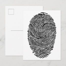 Duim vingerafdruk briefkaart