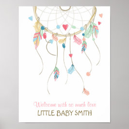Duimafdruk gastboek Droomvanger Vingerafdruk Baby Poster