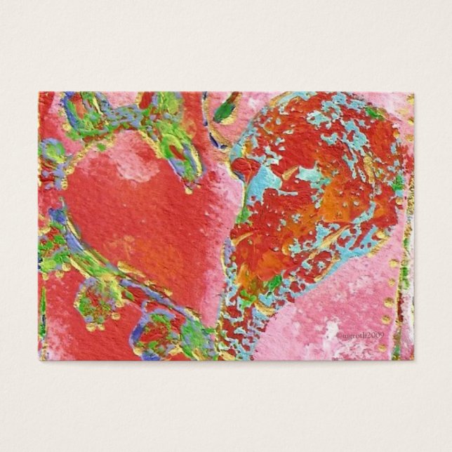 "duimafdruk" hart valentijn visitekaartjes (Voorkant)