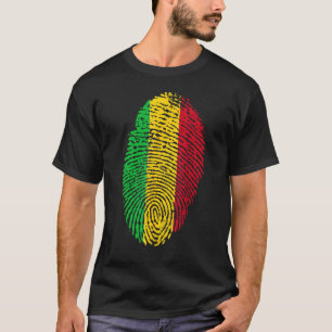 Duimafdruk Vingerafdruk Mali Vlag West-Afrika T-shirt