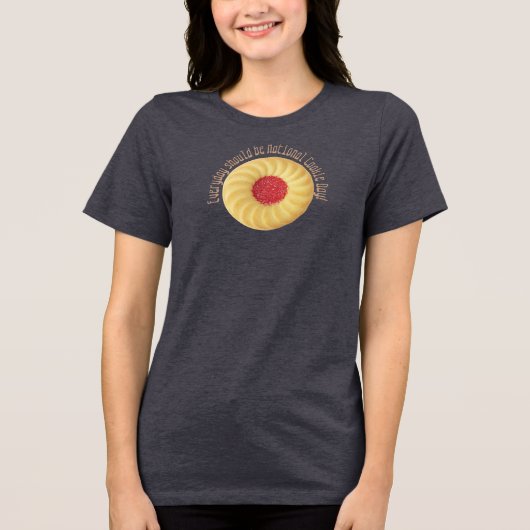 Duimafdrukcookie Nationale Cookie-dag Elke dag Tri-Blend Shirt (Voorkant)