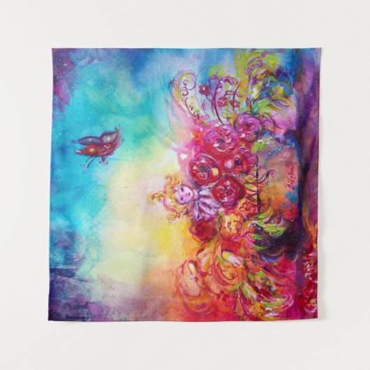 DUIMBELINA IN BLOEMENMAND, VLINDER WANDKLEED (Voorkant)