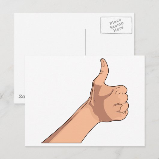 Duimbs omhoog/Hitchhiking Hand Sign Gesture 2 Briefkaart (Voorkant / Achterkant)