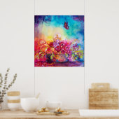 DUIMELIJNTJE,BLOEMENMAND EN VLINDER POSTER (Keuken)