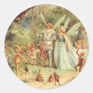 Duimelijntje en Prins Huwelijk, Klassieke Sprookje Ronde Sticker