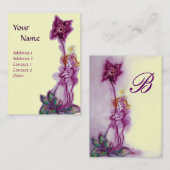 DUIMELIJNTJE MONOGRAM Paarse Violet Bloem Fee Visitekaartje (Voorkant / Achterkant)