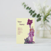 DUIMELIJNTJE MONOGRAM Paarse Violet Bloem Fee Visitekaartje (Staand voorkant)