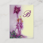 DUIMELIJNTJE MONOGRAM Paarse Violet Bloem Fee Visitekaartje (Achterkant)