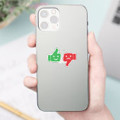 duimen omhoog duimen omlaag groen en rood dubbel sticker (Telefoon)
