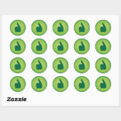 Duimen omhoog groene goedkeuring ronde sticker (Vel)